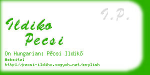 ildiko pecsi business card